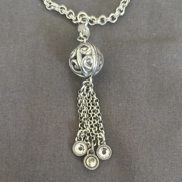 Brighton Silver Chain Necklace with Tassel - Picture 2 of 3